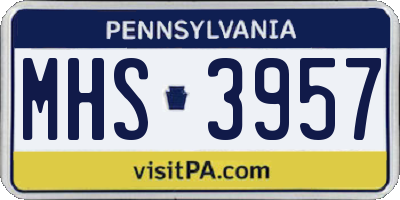 PA license plate MHS3957
