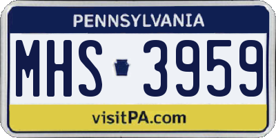 PA license plate MHS3959