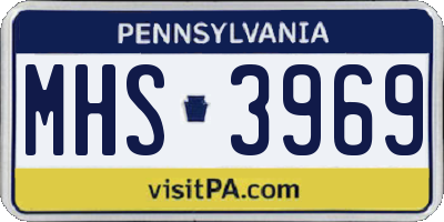 PA license plate MHS3969