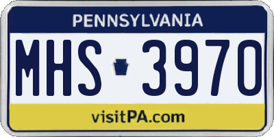 PA license plate MHS3970