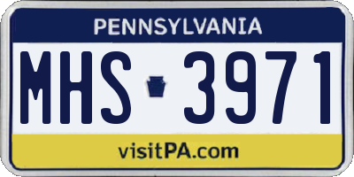 PA license plate MHS3971