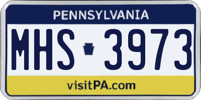 PA license plate MHS3973