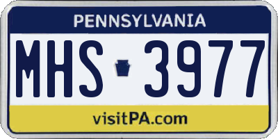 PA license plate MHS3977