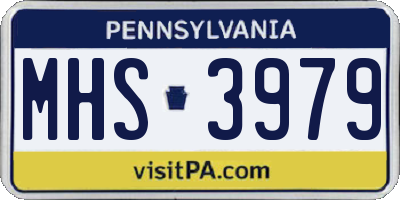 PA license plate MHS3979