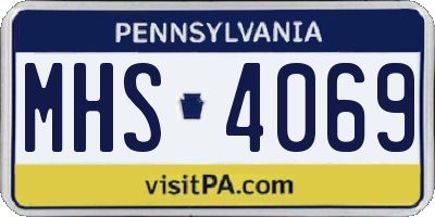 PA license plate MHS4069