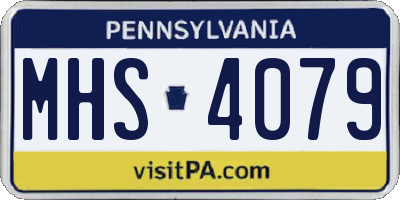 PA license plate MHS4079
