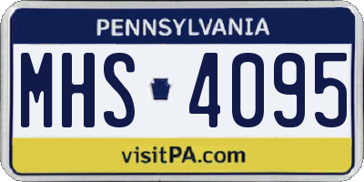 PA license plate MHS4095