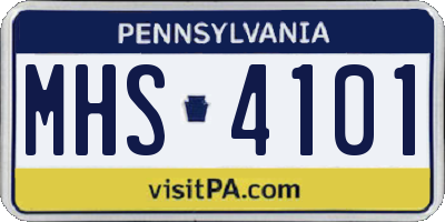 PA license plate MHS4101