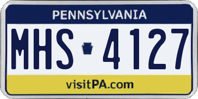 PA license plate MHS4127