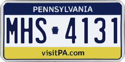 PA license plate MHS4131