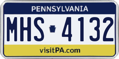PA license plate MHS4132