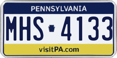 PA license plate MHS4133