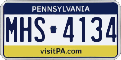 PA license plate MHS4134