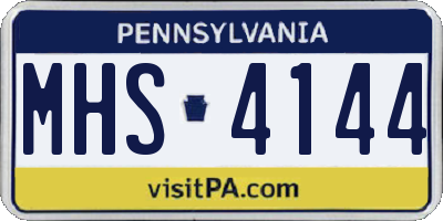 PA license plate MHS4144