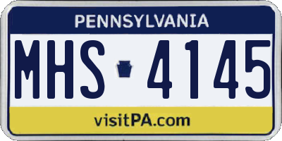 PA license plate MHS4145