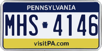 PA license plate MHS4146