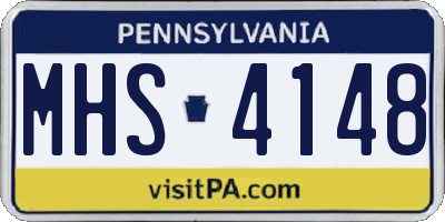 PA license plate MHS4148