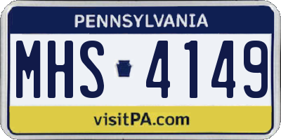 PA license plate MHS4149