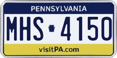 PA license plate MHS4150