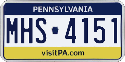 PA license plate MHS4151