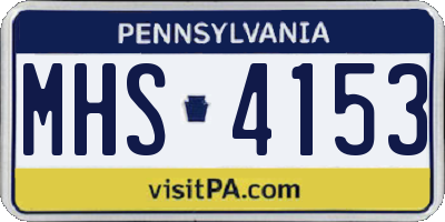 PA license plate MHS4153