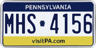 PA license plate MHS4156