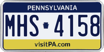 PA license plate MHS4158