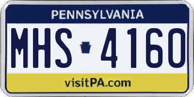 PA license plate MHS4160
