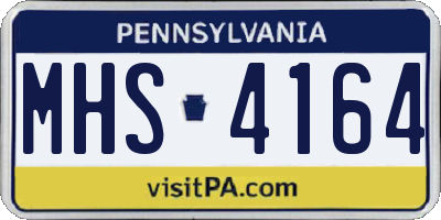 PA license plate MHS4164