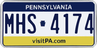 PA license plate MHS4174