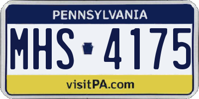 PA license plate MHS4175