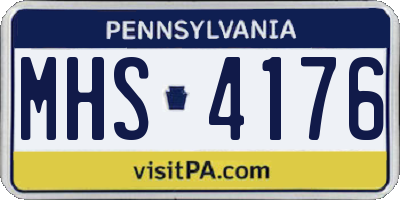 PA license plate MHS4176