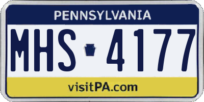 PA license plate MHS4177