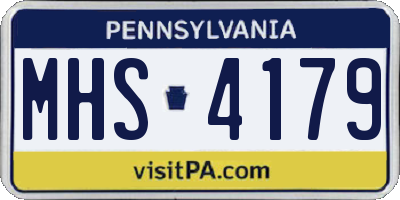 PA license plate MHS4179