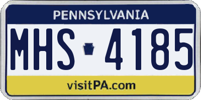 PA license plate MHS4185