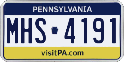 PA license plate MHS4191