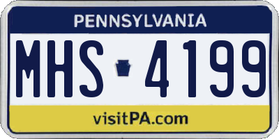 PA license plate MHS4199
