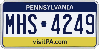 PA license plate MHS4249