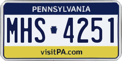 PA license plate MHS4251