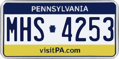 PA license plate MHS4253