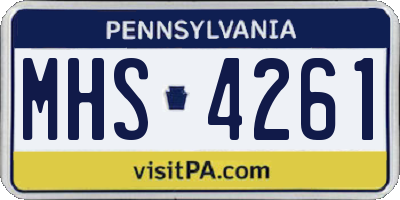 PA license plate MHS4261