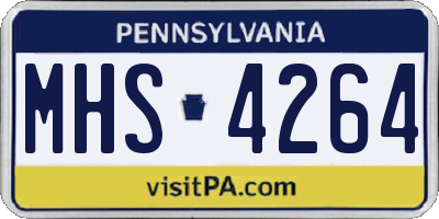 PA license plate MHS4264