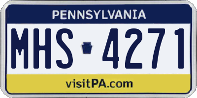 PA license plate MHS4271