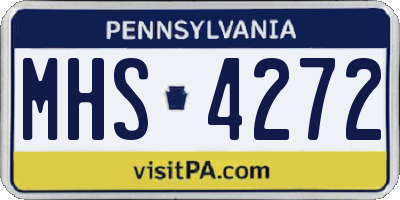 PA license plate MHS4272