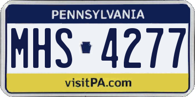 PA license plate MHS4277