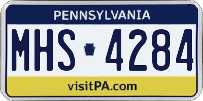 PA license plate MHS4284