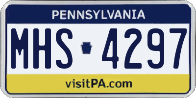 PA license plate MHS4297