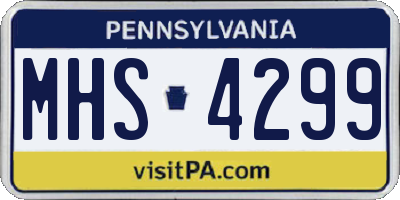 PA license plate MHS4299