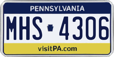 PA license plate MHS4306