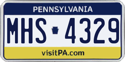 PA license plate MHS4329